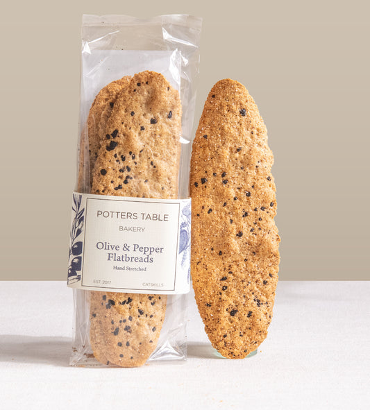 Cured Olive & Black Pepper Flatbreads